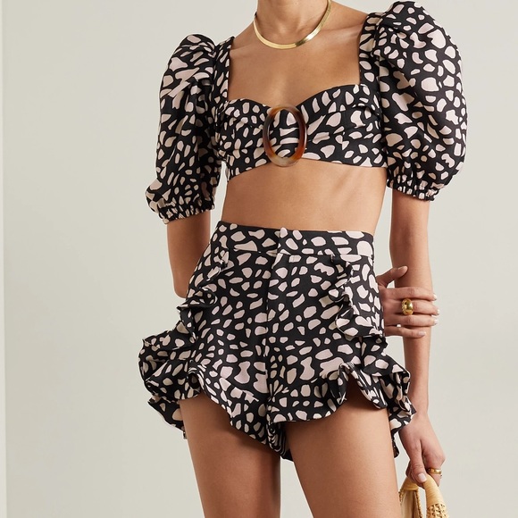 PatBO Pants - Brand new PATBO ruffled woven high waisted polka dot shorts